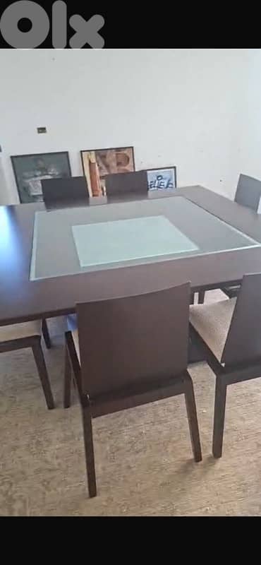 Dining table wood and glass like new