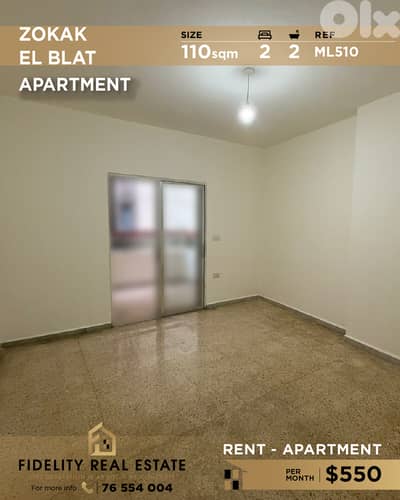 Apartment for rent in Zokak El Blat ML510  شقة للإيجار في زقاق البلاط