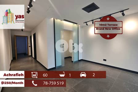 Achrafieh 60m2 | 10m2 Terrace | Rent | Office | Brand New | OH
