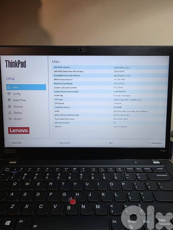 LAPTOP LENOVO THINKPAD T14S TOUCH I7  32 GB RAM NVME 512 GB GRADE A+ 3