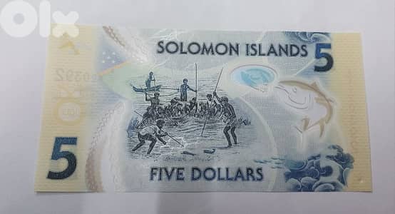 Solomon Islands Uncirculated Polymer Banknote Five Dollars
