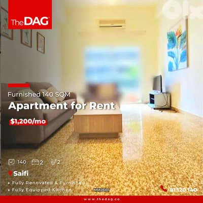 Furnished 140 SQM Apartment for Rent in Saifi شقة للإيجار