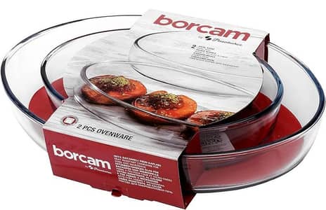 Borcam set of 2 oval baking dish glass