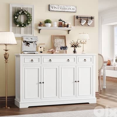 Homfa Buffet Cabinet with Drawers, 53.5”W Sideboard Storage