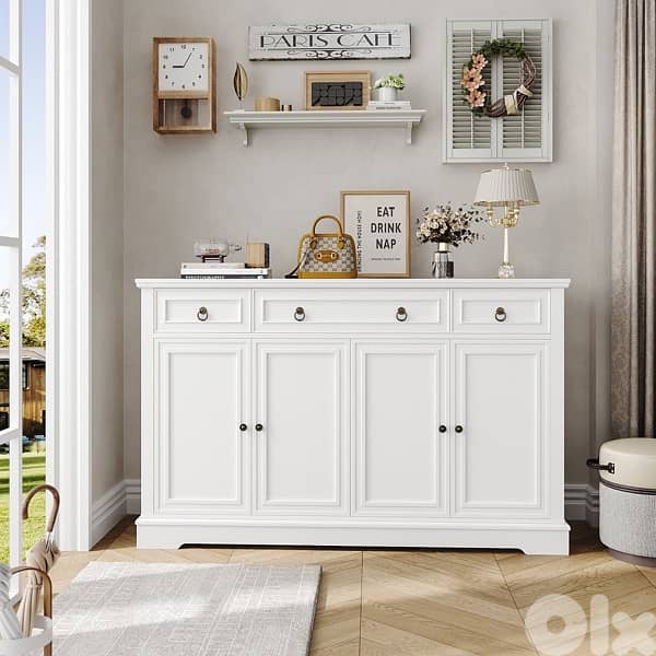 Homfa Buffet Cabinet with Drawers, 53.5”W Sideboard Storage 4