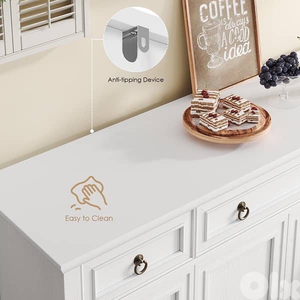 Homfa Buffet Cabinet with Drawers, 53.5”W Sideboard Storage 5