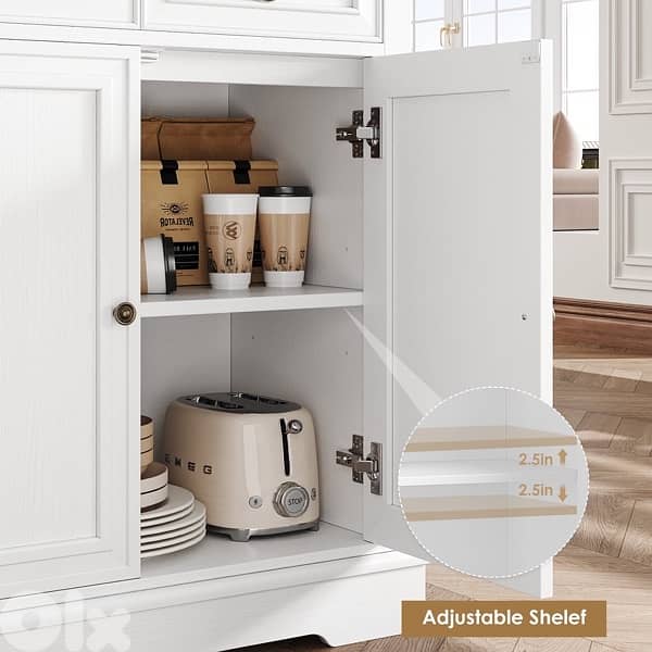 Homfa Buffet Cabinet with Drawers, 53.5”W Sideboard Storage 6