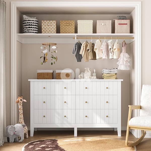 FOTOSOK White Dresser, Chest of Drawers 4