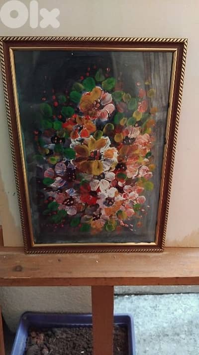 رسم زيتي على القماش يدويه