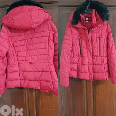 جاكيت جلد لون بوردو