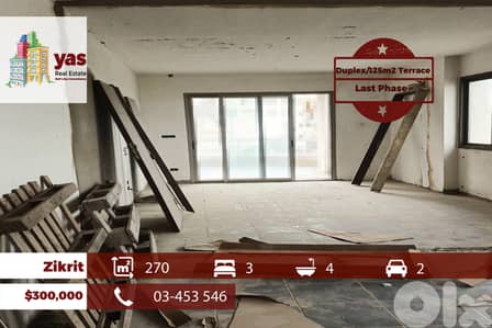 Zikrit 270m2 | 120m2 Terrace | Core & Shell Duplex | Prime Location|PM