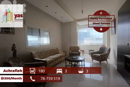 Achrafieh 180m2 | 30m2 Terrace | Rent | Semi Furnished | Catch |AA/EW