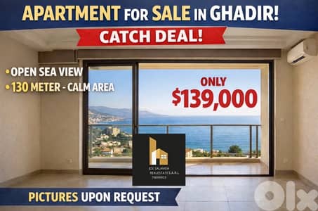 Apartment for sale in Ghadir 130m2 Full Sea View/غادير