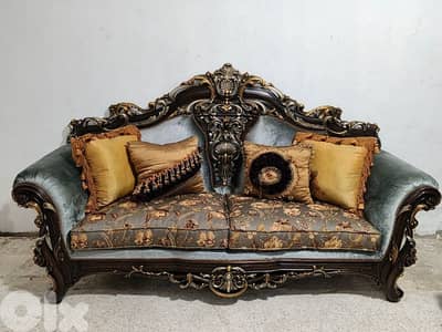 صالون ملوكي صناعة مصر خشب زان حفر أيد مستعمل بحالة جديدة