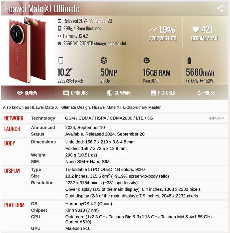 Huawei Mate XT Ultimate 1TB Tri-Fold - Like New 6