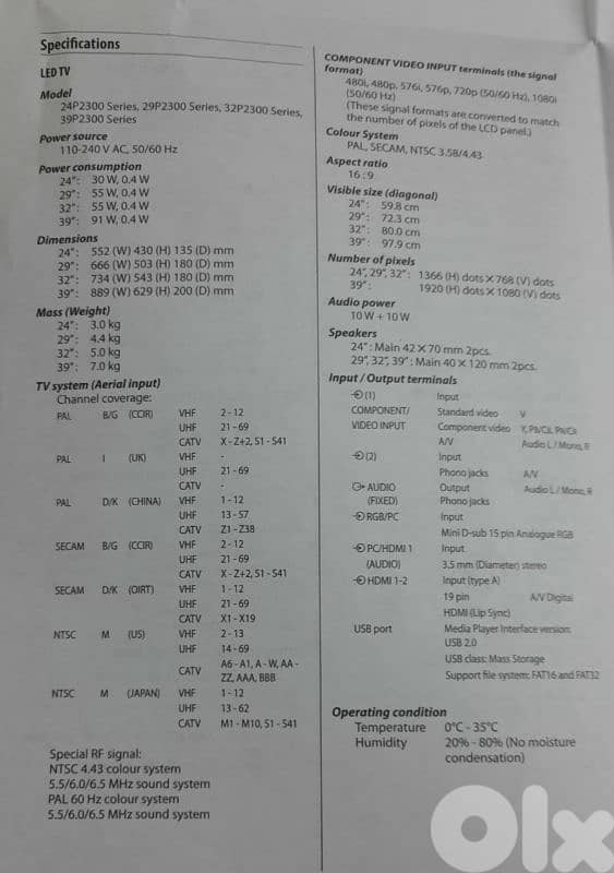 TV Toshiba LED 32p2300 32" 2