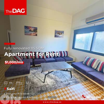 Fully renovated 115 SQM Apartment for Rent in Saifi شقة للإيجار
