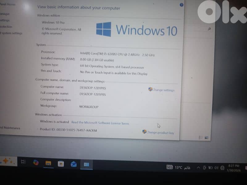 lenovo core i5/6th 4