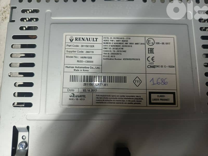 radio for renault duster  (original) 2