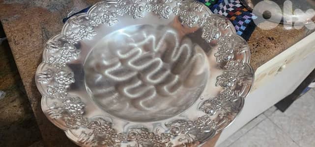 Silver-plated decorative serving tray