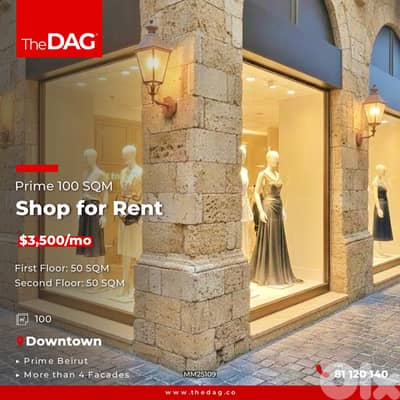 Prime 100 SQM Shop for Rent in Downtown محل للإيجار