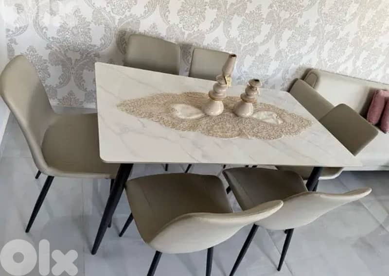 Dining Table & 6 Chairs Modern 1