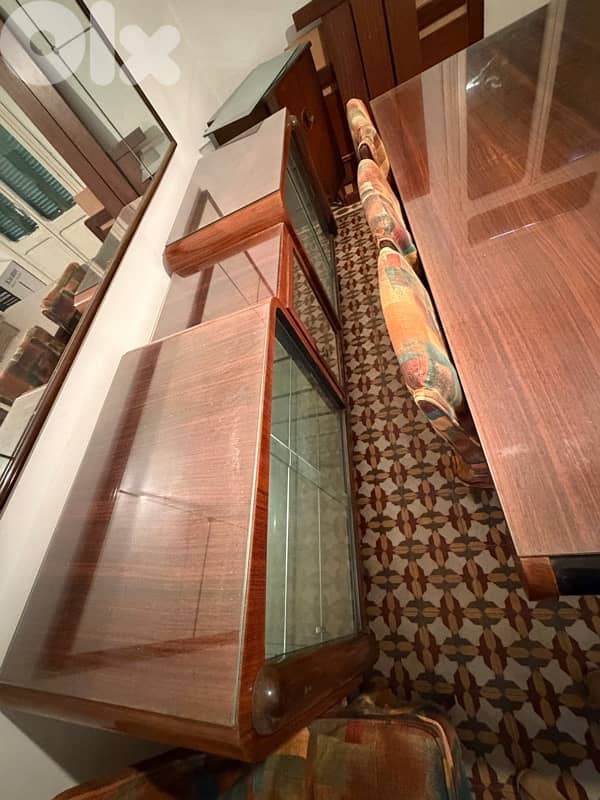 12 seater dining table with 2 buffet and mirror 2