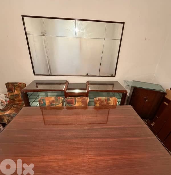 12 seater dining table with 2 buffet and mirror 3