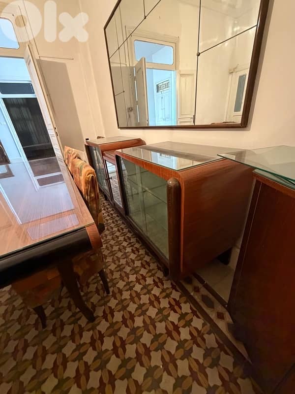 12 seater dining table with 2 buffet and mirror 4