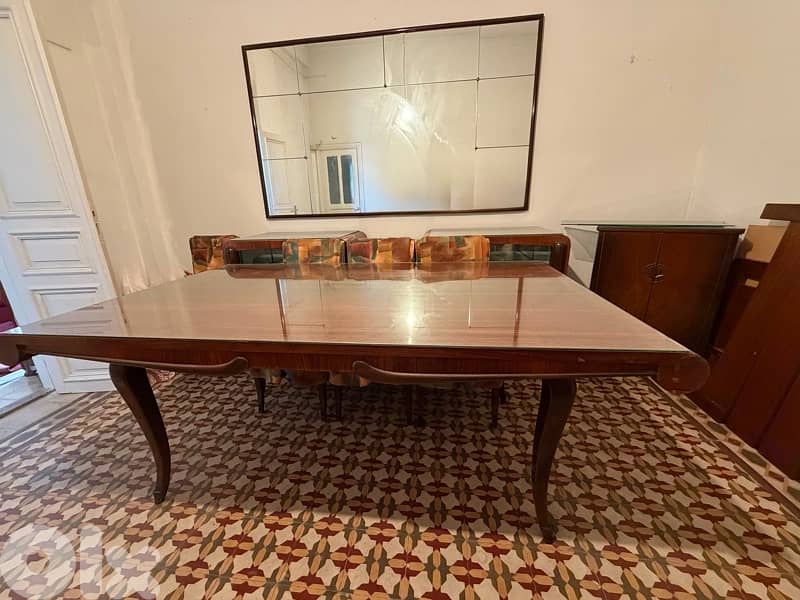 12 seater dining table with 2 buffet and mirror 5