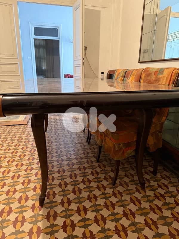 12 seater dining table with 2 buffet and mirror 6