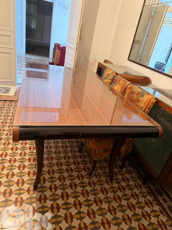 12 seater dining table with 2 buffet and mirror 7