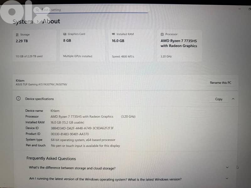 ASUS TUF Gaming A15 1