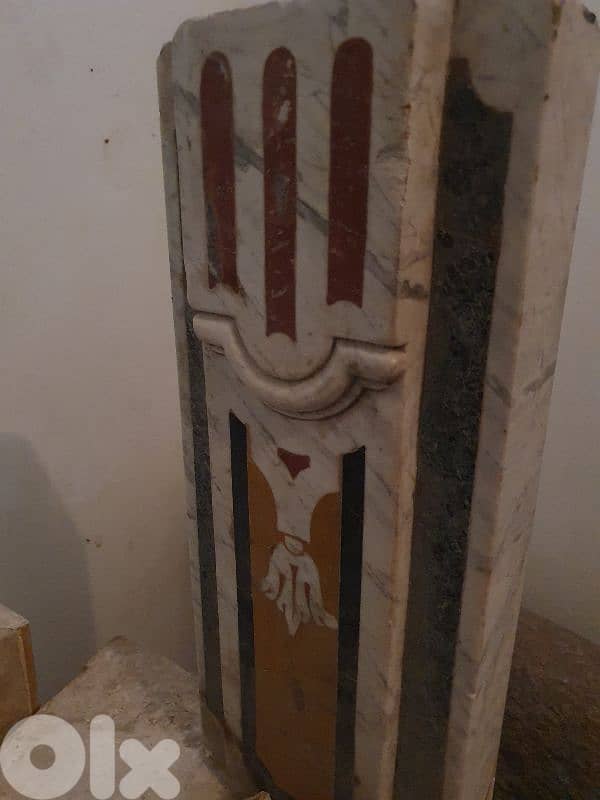 Magnificient antique italian polychrome marble wall fountain. 6