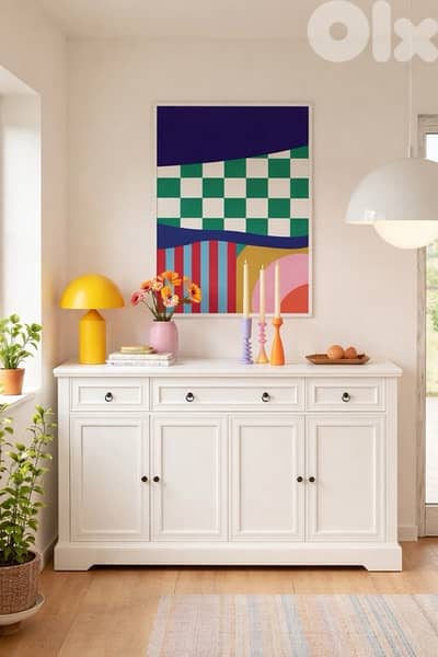 Homfa Buffet Cabinet with Drawers, 53.5”W Sideboard Storage