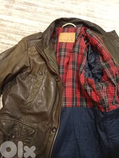 Hugo boss orange leather jacket