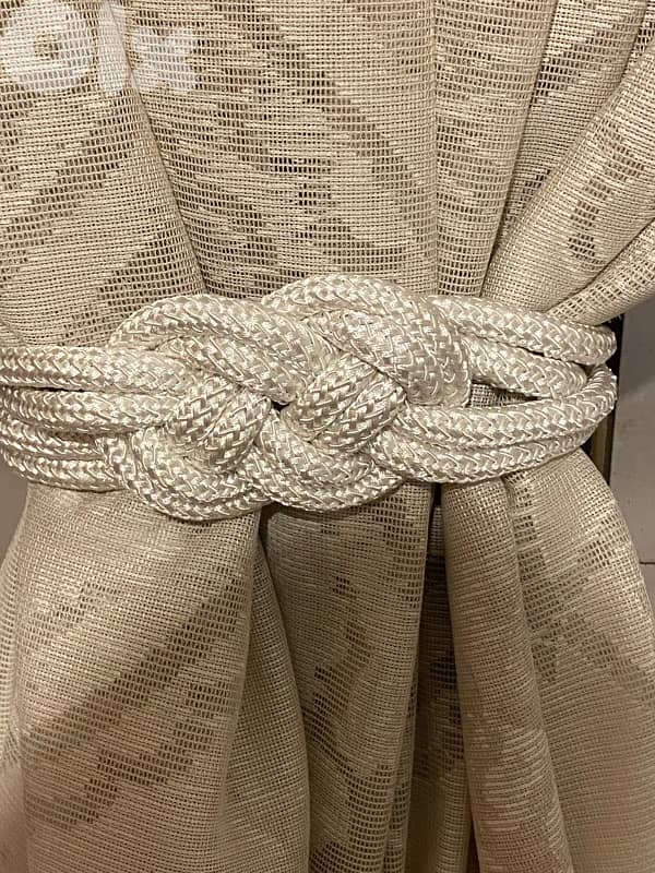curtains ties - magnetic - white color 1