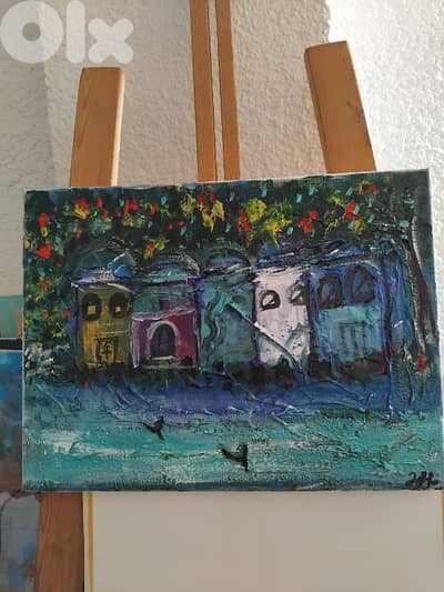 رسم زيتي على القماش يدويه