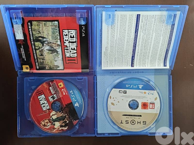 PS4 games GOT and RDR2 1