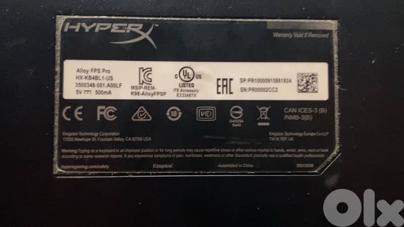 HyperX Alloy fps pro mechanical keyboard 1
