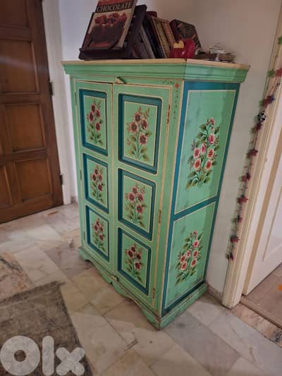 vintage cabinet hand made painting