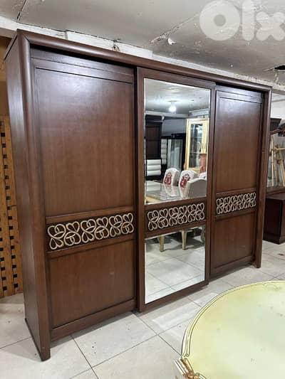 اوضة نوم ملكية مصرية خشب زان ملبسة قشرة زان تخت مكانيزيوم صندوق سحاب