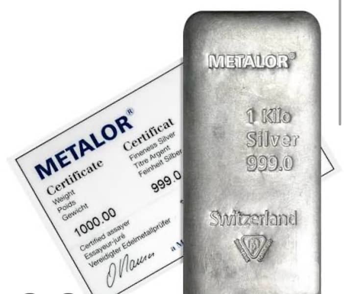 Authentic Switzerland Premium Silver Bar 1 kilogram (999%) 1