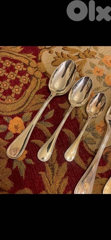 distinguished Christofle “Perles” Argenterie flatware set for sale