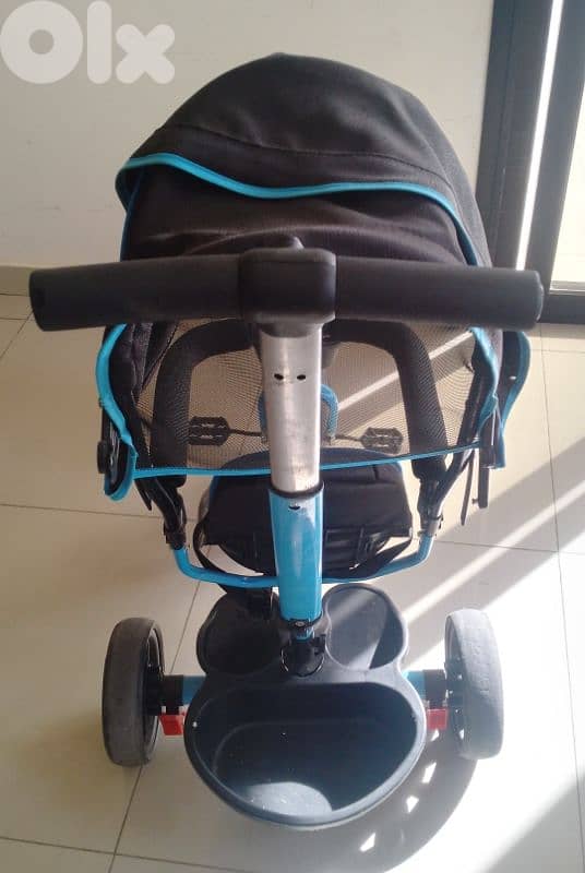 Foldable baby tricycle with parental push hand 1