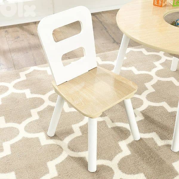 kidskraft solid round wooden table with chair 1