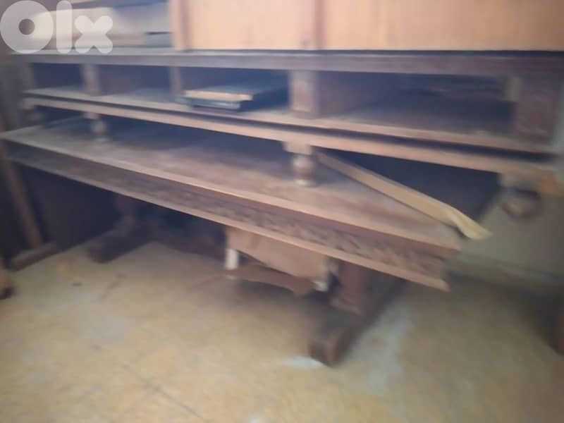 Vintage antique dining table, Vitrine and Dressoir 3