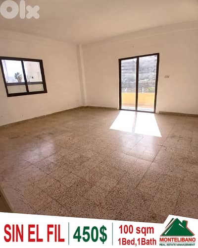 100 sqm Apartment For Rent in Sin El Fil سن الفيل