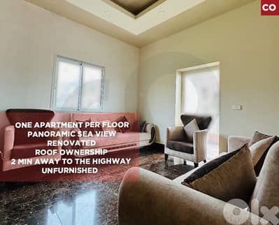 parking, 5 balconies, sea view, renovated, Aamchit/عمشيت REF#CO132165