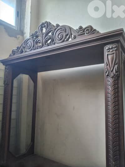 Vintage antique dining table , vitrine and dressoir